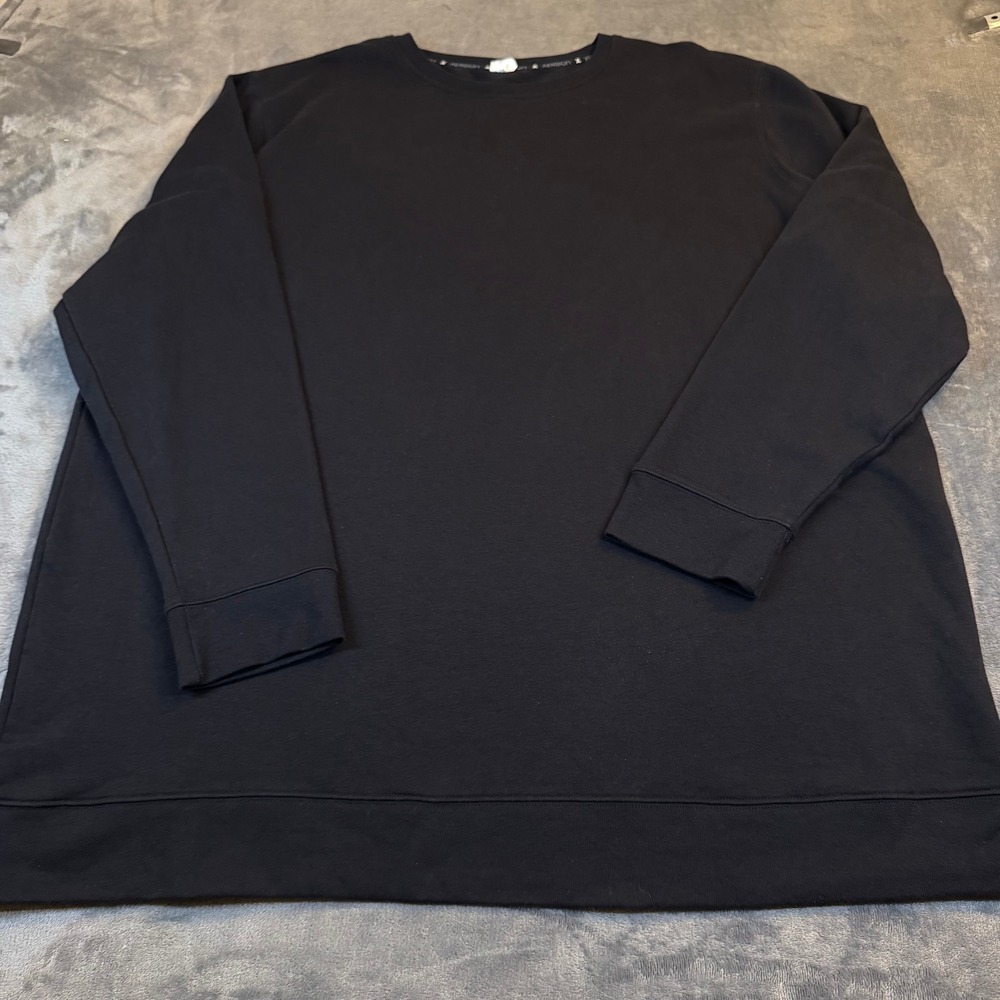 Xersion Black Crewneck Sweatshirt Mens 3XLT Tall Cotton Blend Fleece Pullover
